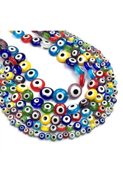 Flea Market خرز عين الشر الزجاجي المسطح مختلط الألوان 6 مم - 20 قطعة