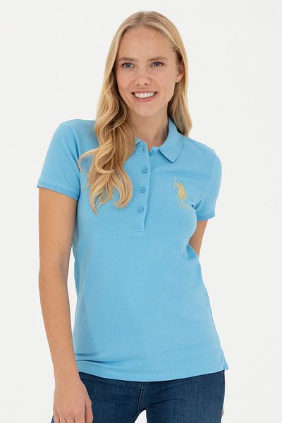 U.S. Polo Assn. Turquoise Women Polo Collar T shirts Styles Prices Trendyol