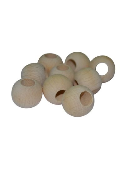 Flea Market 24 Mm Ham Işlenmemiş Ahşap Boncuk - ( 20 Adet)