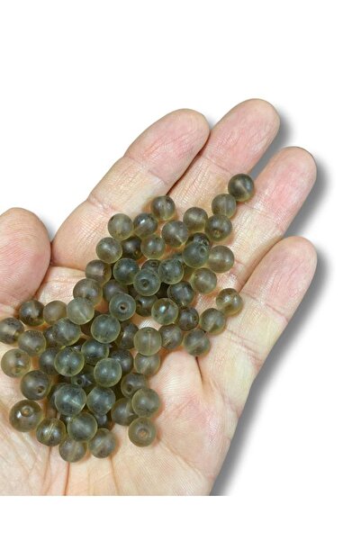 Flea Market 50 قطعة خرز زجاجي دائري اللون مدخن - خرز مجوهرات - خرز تزيين