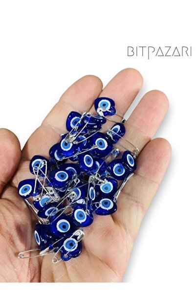 Flea Market 100 قطعة من خرز عين الشر بإبر فضية