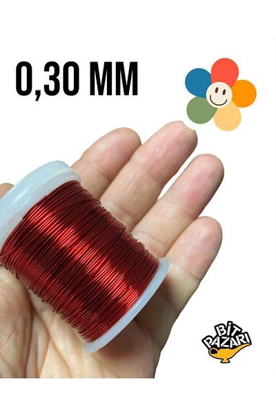 izmir Bitpazarı Copper Flower Wire 0.30 mm - Jewelry Wire - Hobby Wire - 1 Spool - (Average 50 Meters)