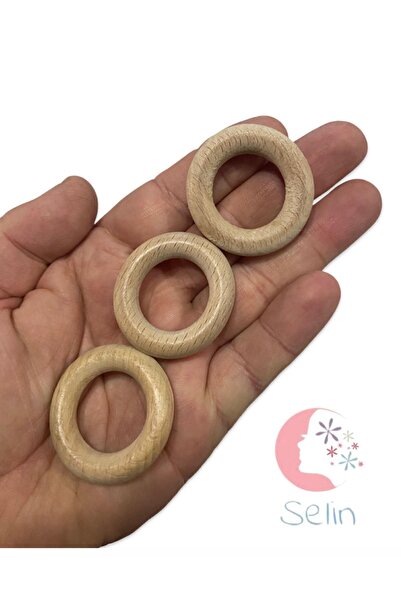 Flea Market Inel din lemn natural (40 mm - 5 bucăți)