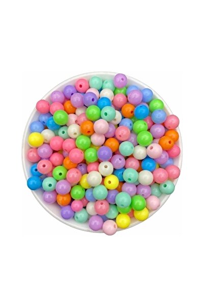 Flea Market 10mm pastelne mešovite boje okruglih plastičnih perli, perle za i...