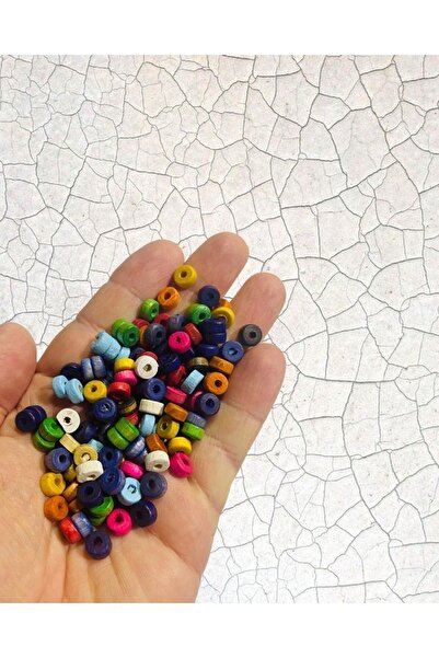 Flea Market خرز خشبي ملون، 10 مم اسطوانة 80 جرام (400 قطعة)