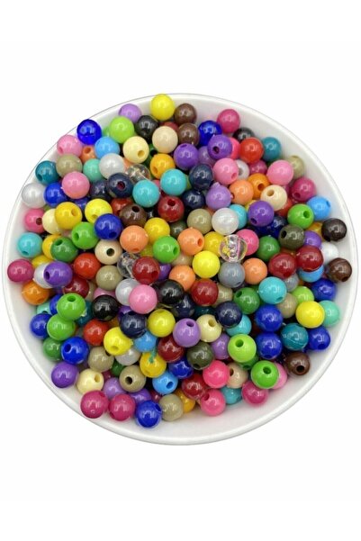 Flea Market Πλαστικές χάντρες μικτών χρωμάτων 8mm (100gr,~370 τμχ χάντρες)