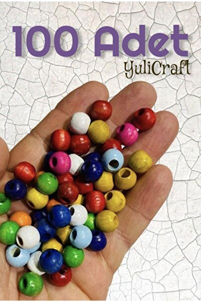 YuliCraft 100 قطعة خرز خشبي مختلط الألوان 10 مم - خرز مكرامية، خرز مجوهرات، خ...