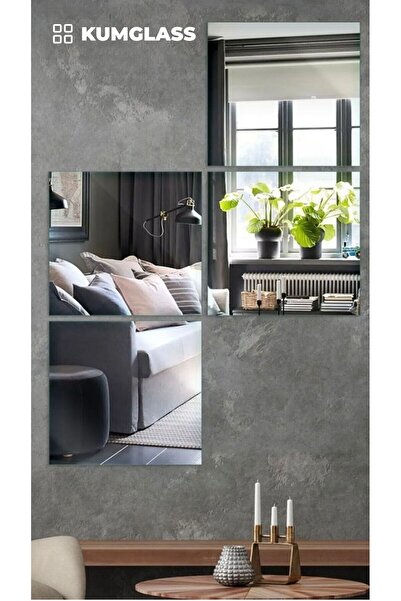 Şişecam Kumglass Kare Boy Ve Duvar Aynası 4 Parçalı 20 X 20 Cm