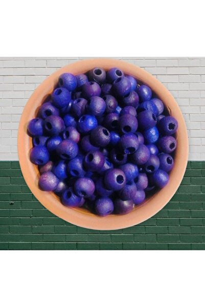 Flea Market Ljubičaste drvene perle 10 mm 100 gr