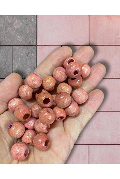 Flea Market 14 mm puder roze drvene perle - (100 komada)