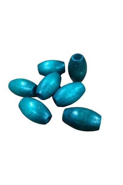 Selin 20 mm Turquoise Oval Wooden Beads - 50 Pieces