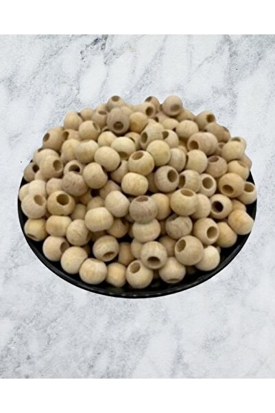 Flea Market 10 mm sirove, neobrađene drvene perle - 50 grama