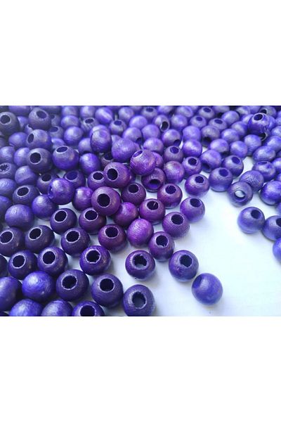 Selin 8 mm Wooden Beads - 100 Gr (0Rt 330-400 Pieces) Purple