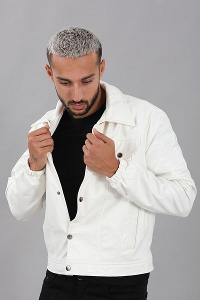 İLKCET MODA Oversize Crop Leather Jacket - Seasonal