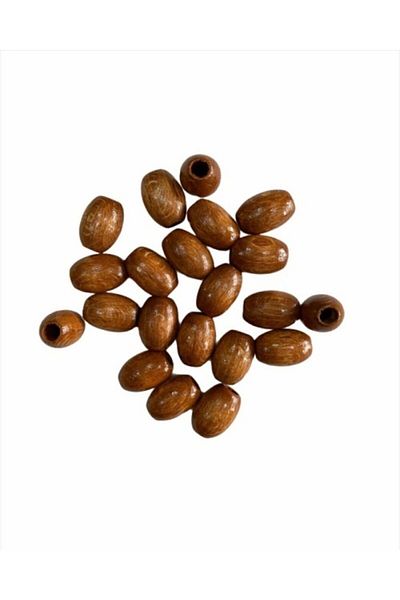 Selin 20 mm Oak Oval Wooden Beads (50 Pieces)