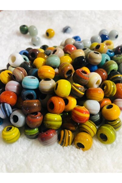 Flea Market Mărgele de sticlă Ebruli, mărgele de bijuterii (15 bucăți)