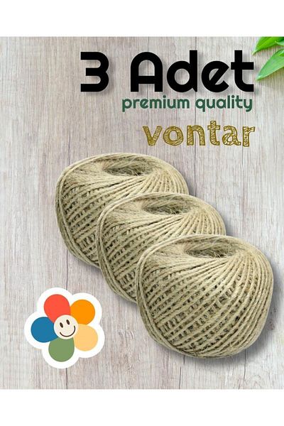 VONTAR 3 τεμάχια ψάθινο σχοινί γιούτας λινό σχοινί, ψάθινο σχοινί, σχοινί σχοινιού, σχοινί σάκου (μέσο 100 μέτρα)
