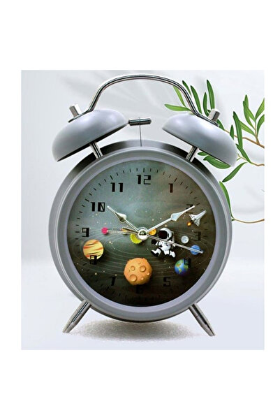keyfim shop Astronot Tasarımlı Masa Üstü Büyük Boy Alarmlı Çalar Saat
