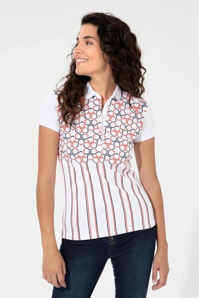 U.S. Polo Assn. Tricou de damă bleumarin cu gât polo