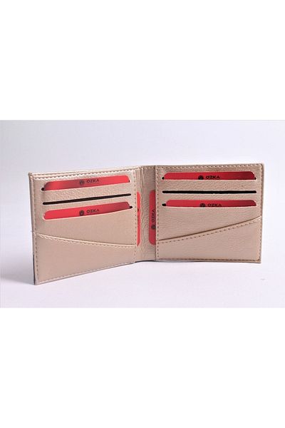 Ozka Leather Collection Μαύρο ριγέ μοντέλο πορτοφόλι