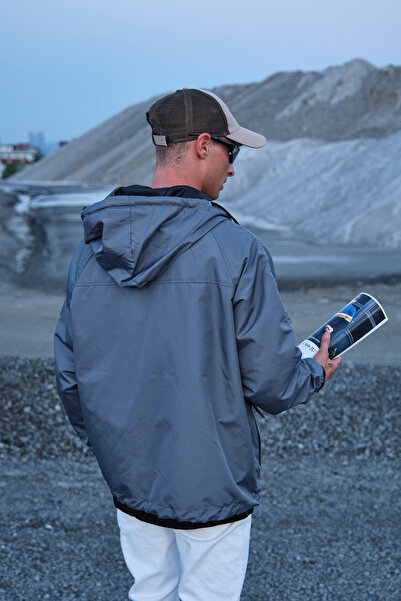 FLUEND MODA Ανδρικό παλτό Oversize Αδιάβροχο και αντιανεμικό εποχιακό παλτό