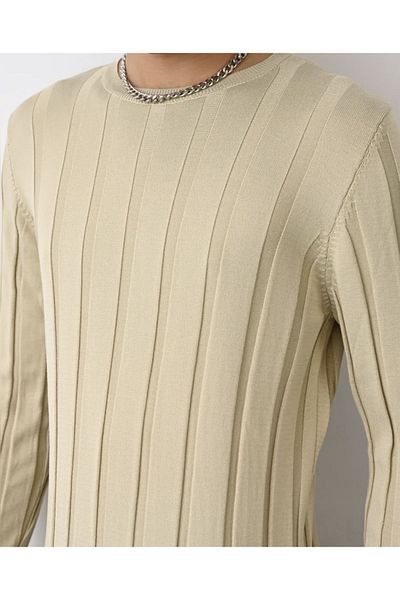 İLKCET MODA Ανδρικά πλεκτά ριγέ Slim Fit