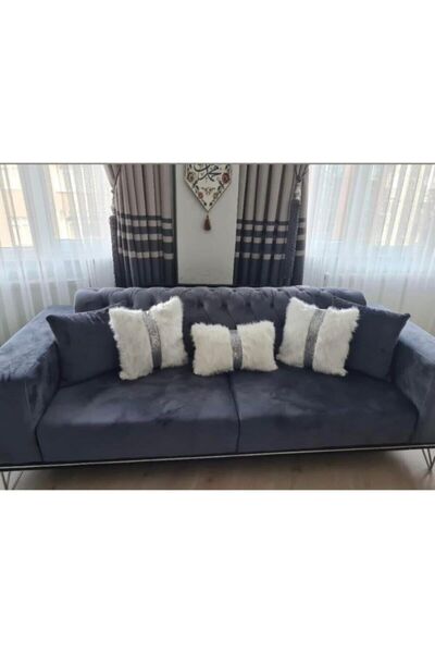 YILMAZHOME Κάλυμμα μαξιλαριού βελούδινη ρίγα - Συσκευασία 3 τεμαχίων