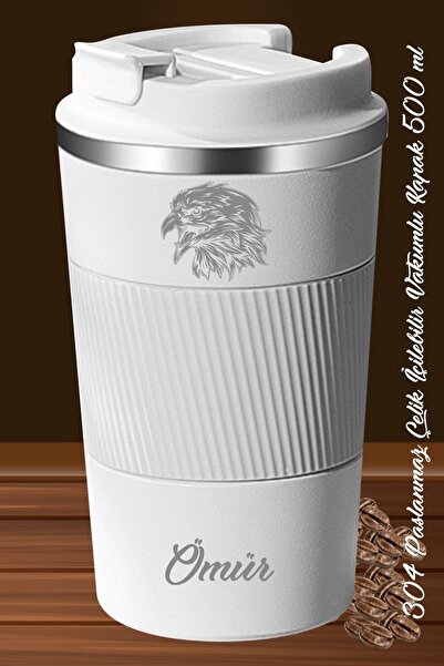 MIL SWIPE Kişiye Özel Isimli Baskılı Paslanmaz 304çelik Termos Bardak 500 Ml Termos Mug Kupa Araçkahveçayms549