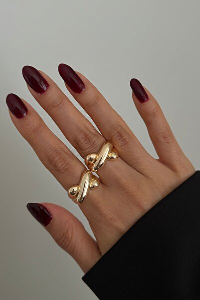 Lavian Accessories Gold Renk XO Yüzük