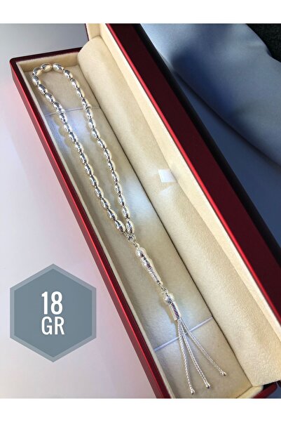 vogutima Erkek Gümüş Tesbih • Arpa Kesim Noktalı Orta Boy 18 gr Işıklı Kutuda...