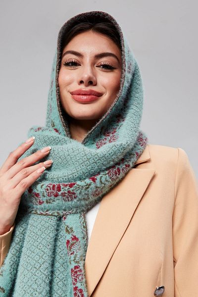 panşalço Petrol Color Beard Neck Shawl