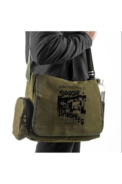DEEFWEAR Siouxsie Banshees Printed Unisex Green Messenger Bag - Daylight