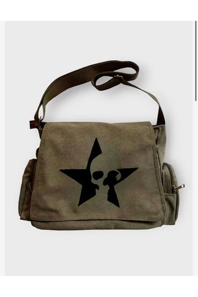 DEEFWEAR Khaki Skull - Star Messenger Bag