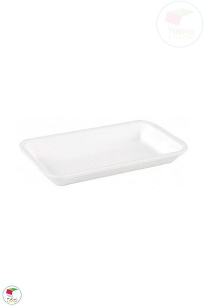 YALOVA AMBALAJ White Foam Plate 18x13 100 Pieces - 500 Gr