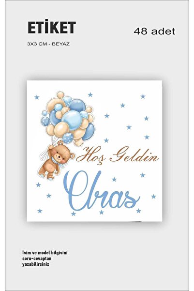 ZY TASARIM ZY Tasarım İsme Özel Doğum Günü Babyshower Hoşgeldin Bebek Etiketi...