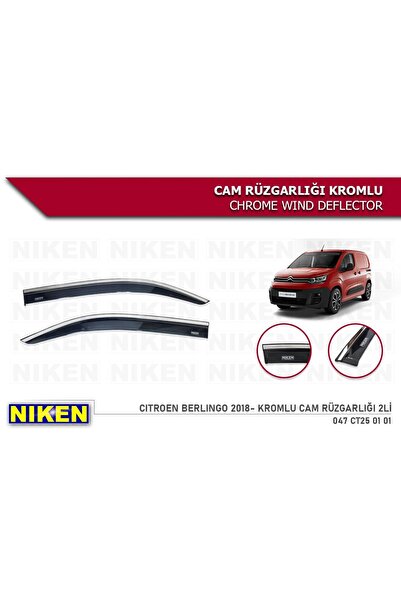 Niken CITROEN BERLINGO 2018- KROMLU CAM RÜZGARLIĞI 2Lİ