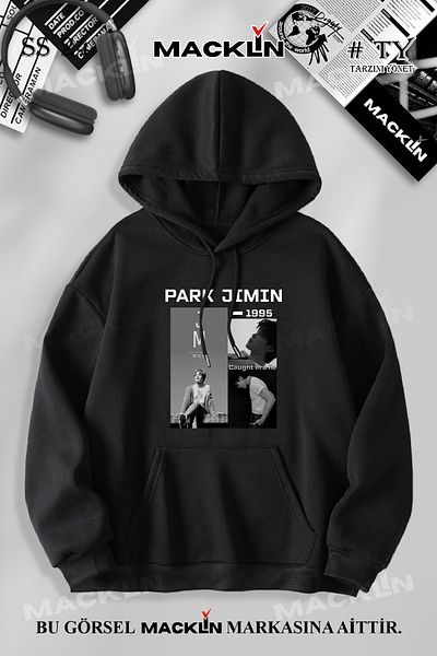 macklin Φούτερ με κουκούλα με στάμπα Jimin BTS Unisex - Προσαρμοσμένο σχέδιο