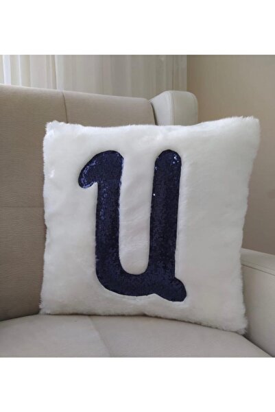 YILMAZHOME Плюшевий чохол для подушки з літерами - (білий плюш - лаци літери)