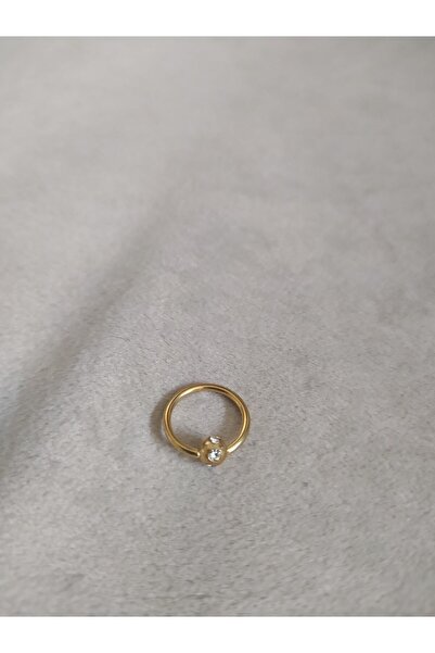 AyçaSilver 316l Cerrahi Çelik Yüksek Kaliteli Çok Taşlı Kıkırdak Piercing Küpe Gold