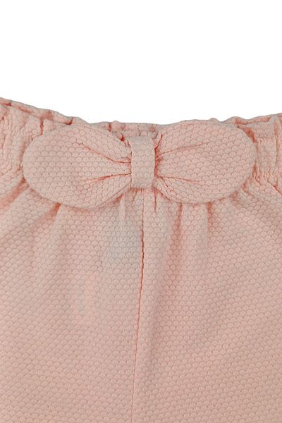 Via Girls Pantaloni scurți roz pentru fete cu model de fagure deasupra genunchiului - 100% bumbac, îmbrăcăminte pentru 2-5 ani