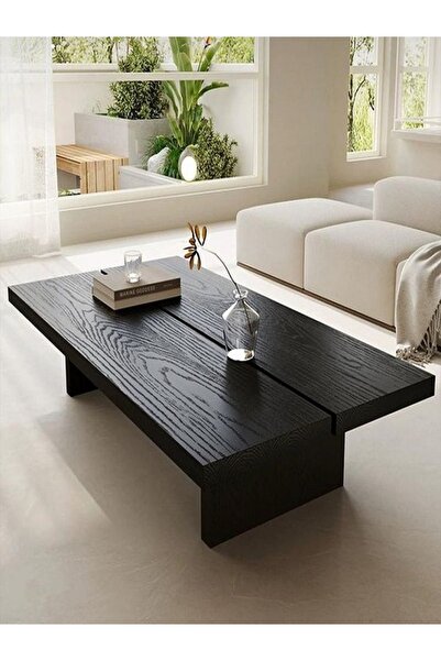 shardywood Ahşap Siyah Orta Sehpa Kahve Masası 110x50