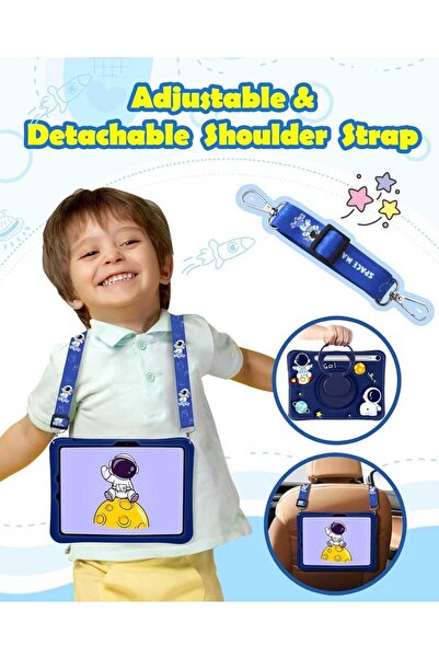 CoverCenter Samsung Galaxy Tab S9 Plus and S9 Fe Plus - 12.4 Inch Astronaut Kids Tablet with Case Fun and Stand