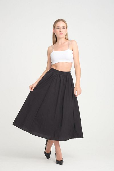 İLKCET MODA Fusta de damă din țesătură parașută cu tăietură liberă