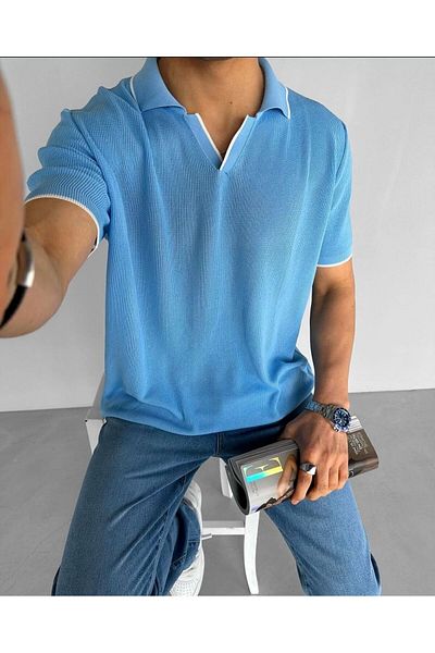 İLKCET MODA Oversize Premium Basic Knitwear T-shirt
