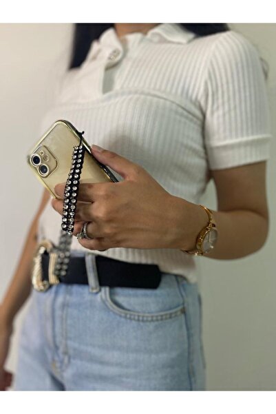 SmY Bag Taşlı Parlayan Bilek Telefon Aksesuarı Her Telefona Uyumludur.charmi