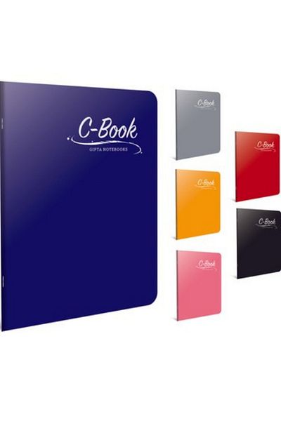 ÖZ OFİS GIPTA C Book - غطاء بلاستيك مقاس A4، خياطة سلكية، 60 ورقة، 2 مربعات + 2 خط (4 قطع)