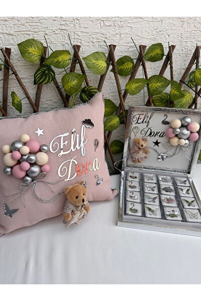 KRVTASARIM KRV TASARIM BUBLE TOPÇUKLU AYICIKLI PUDRA BEBEK KAPI SÜSÜ