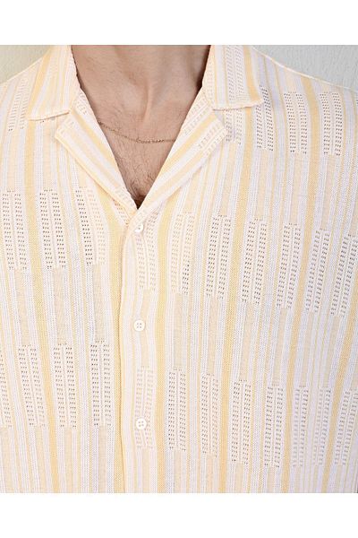 İLKCET MODA Πλεκτό Premium Oversize ανδρικό πουκάμισο