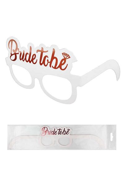 Parti Furyası 8Pcs Rose Gold Bride to Be - Farewell Party White Hen Printed Cardboard