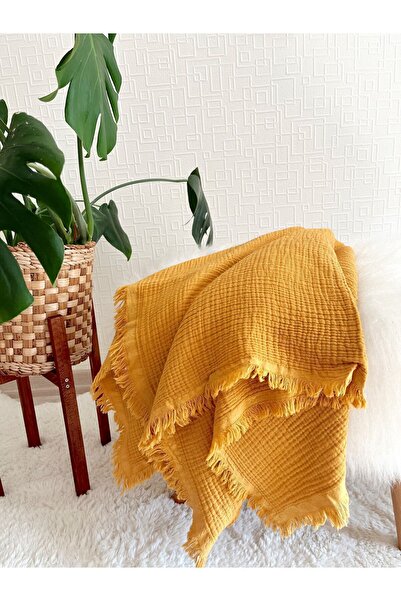 Cloudy بطانية موسلين - 4 طبقات، مهدب، 90x120 سم، موسلين ناعم للأطفال والرضع 1...